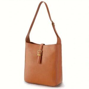 Missnine Tan Leather Shoulder Bag